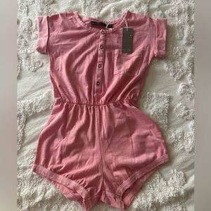 Miki Miette Kids Toddler Pink Romper 2T NWT Girls Popper Front Short Sleeves